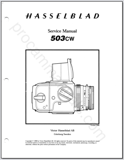 Hasselblad 503CW Service Manual