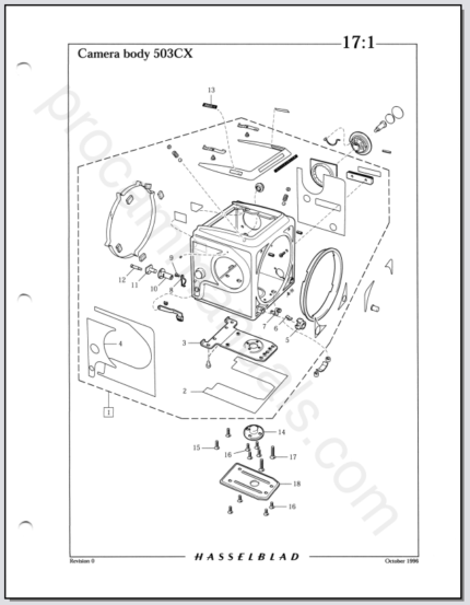 Hasselblad 503CX Parts List