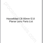 Hasselblad CB 80mm f2.8 Planar Lens Parts List