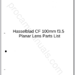 Hasselblad CF 100mm f3.5 Planar Lens Parts List