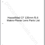 Hasselblad CF 135mm f5.6 Makro-Planar Lens Parts List