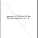 Hasselblad CFE 350mm f5.6 Tele-Superachromat Lens Parts List
