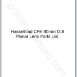 Hasselblad CFE 80mm f2.8 Planar Lens Parts List