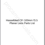 Hasselblad CFi 100mm f3.5 Planar Lens Parts List