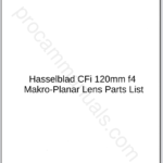 Hasselblad CFi 120mm f4 Makro-Planar Lens Parts List