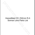 Hasselblad CF 250mm f5.6 Sonnar Lens Parts List