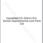 Hasselblad CFi 250mm f5.6 Sonnar-Superachromat Lens Parts List