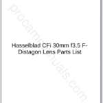 Hasselblad CFi 30mm f3.5 F-Distagon Lens Parts List