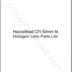 Hasselblad CFi 50mm f4 Distagon Lens Parts List
