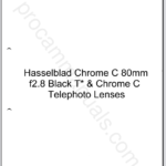 Hasselblad Chrome C 80mm f2.8 Black T(star) & Telephoto Lenses