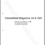 Hasselblad Magazine 16 & 16S (CT 10001-CU 11000, CU 200001-CR 201994, TV 203751-TR 211700)