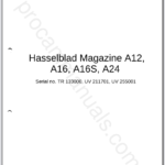 Hasselblad Magazine A12, A16, A16S, A24 (TR 133000, UV 211701, UV 255001)