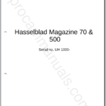 Hasselblad Magazine 70 & 500 (UH 1000-)