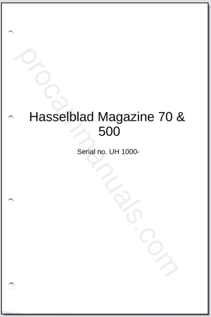 Hasselblad Magazine 70 & 500 (UH 1000-)