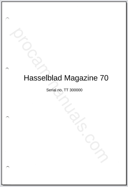 Hasselblad Magazine 70 (TT 300000)