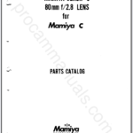 Mamiya-Sekor S 80mm f2.8 Lens for Mamiya C Parts Catalog
