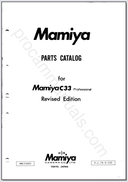 Mamiya C33 Professional Parts List (Revised Edition)