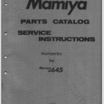 Mamiya Parts Catalog & Service Instructions for Mamiya M645 Accessories