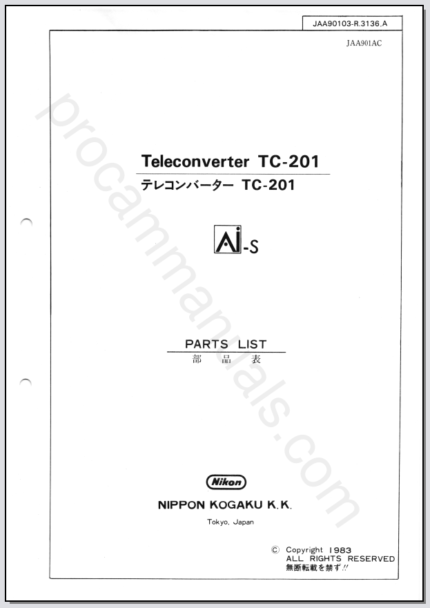 Nikon Teleconverter TC-201 Ai-S JAA90103