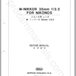 Nikon W-Nikkor 35mm f2.5 Non-Ai for Nikonos 9FL35C