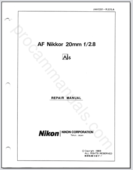 Nikon AF Nikkor 20mm f2.8 Ai-S JAA12301