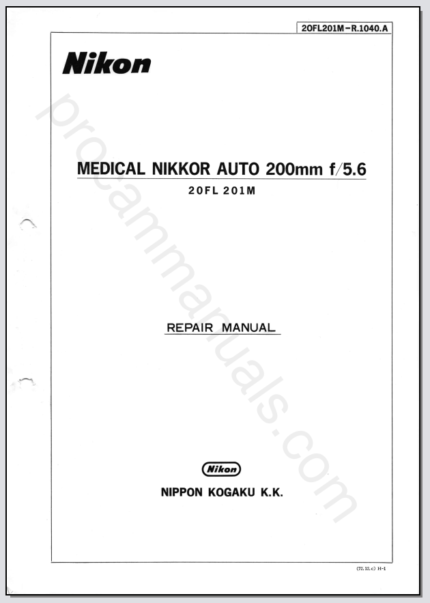 Nikon Medical-Nikkor Auto 200mm f5.6 Non-Ai 20FL201M