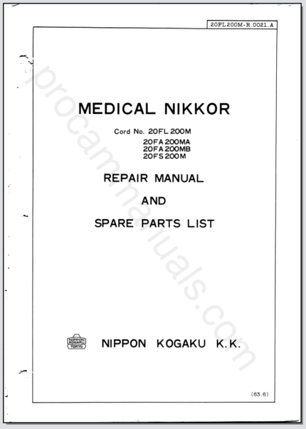 Nikon Medical Nikkor 20FL200M