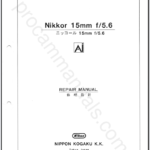 Nikon Nikkor 15mm f5.6 Ai 20FL15K
