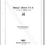 Nikon Nikkor 35mm f1.4 Ai 20FL37K