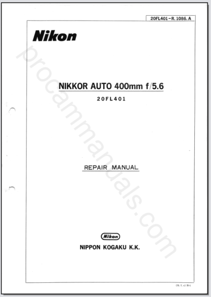 Nikon Nikkor Auto 400mm f5.6 Non-Ai 20FL401