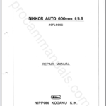 Nikon Nikkor Auto 600mm f5.6 Non-Ai 20FL600C