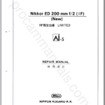 Nikon Nikkor ED 200mm f2 IF Ai-S JAA31203 (NEW)