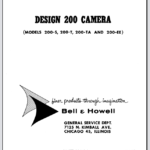 Bell & Howell Design 200 16mm Movie Camera Mod. S-T-TA-EE Service Instructions