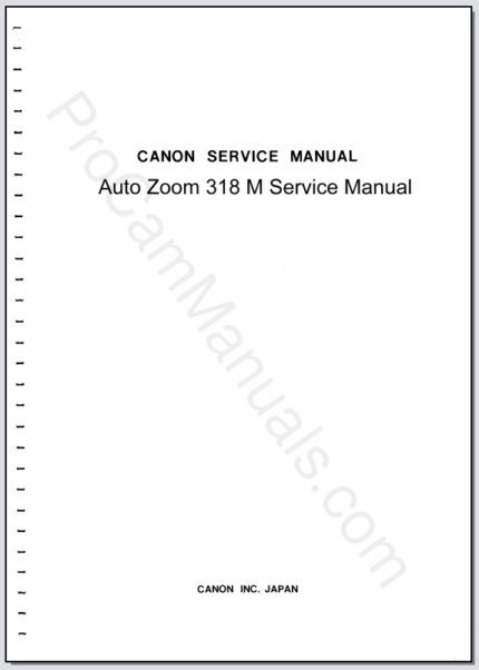 Canon Auto Zoom 318 M No. K-018 Service Manual