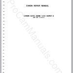 Canon Auto Zoom Super 8 1218 No. K-011 Service Manual