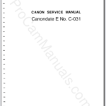 Canon Canondate E No. C-031 Service Manual