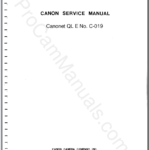 Canon Canonet QL E No. C-019 Service Manual