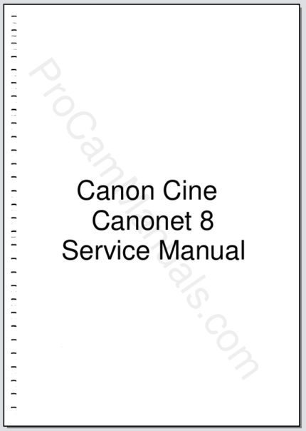 Canon Cine Canonet 8 No. K-004 Service Manual