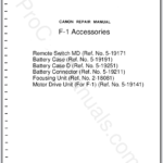 Canon F-1 Accessories No. S-005 Service Manual