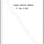 Canon F-1 No. C-030 Service Manual