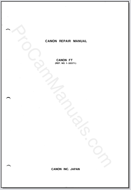 Canon FT Repair Manual