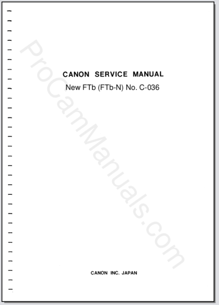 Canon FTb-New (FTb-N) No. C-036 Service Manual