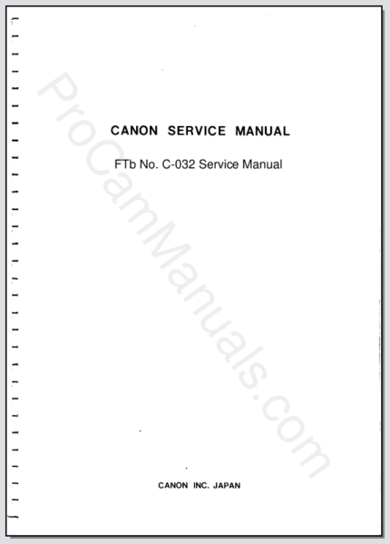 Canon FTb No. C-032 Service Manual