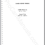 Canon Pellix QL & FT QL No. C-021 Service Manual