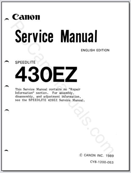 Canon Speedlite 430EZ Service Manual