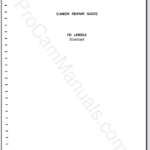 Canon Standard FD Lenses No. L-006 Service Manual