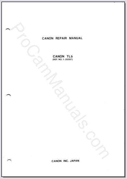 Canon TLb & Bell&Howell FD 35 Repair Manual