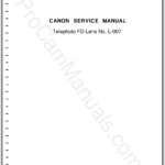 Canon Telephoto FD Lens No. L-007 Service Manual