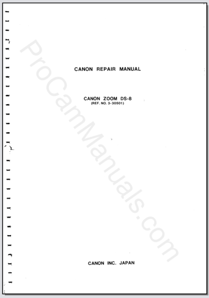 Canon Zoom DS-8 Service Manual