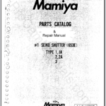 Mamiya #1 Seiko Shutter Type 1,1A,2,2A,3 Parts List and Repair Manual